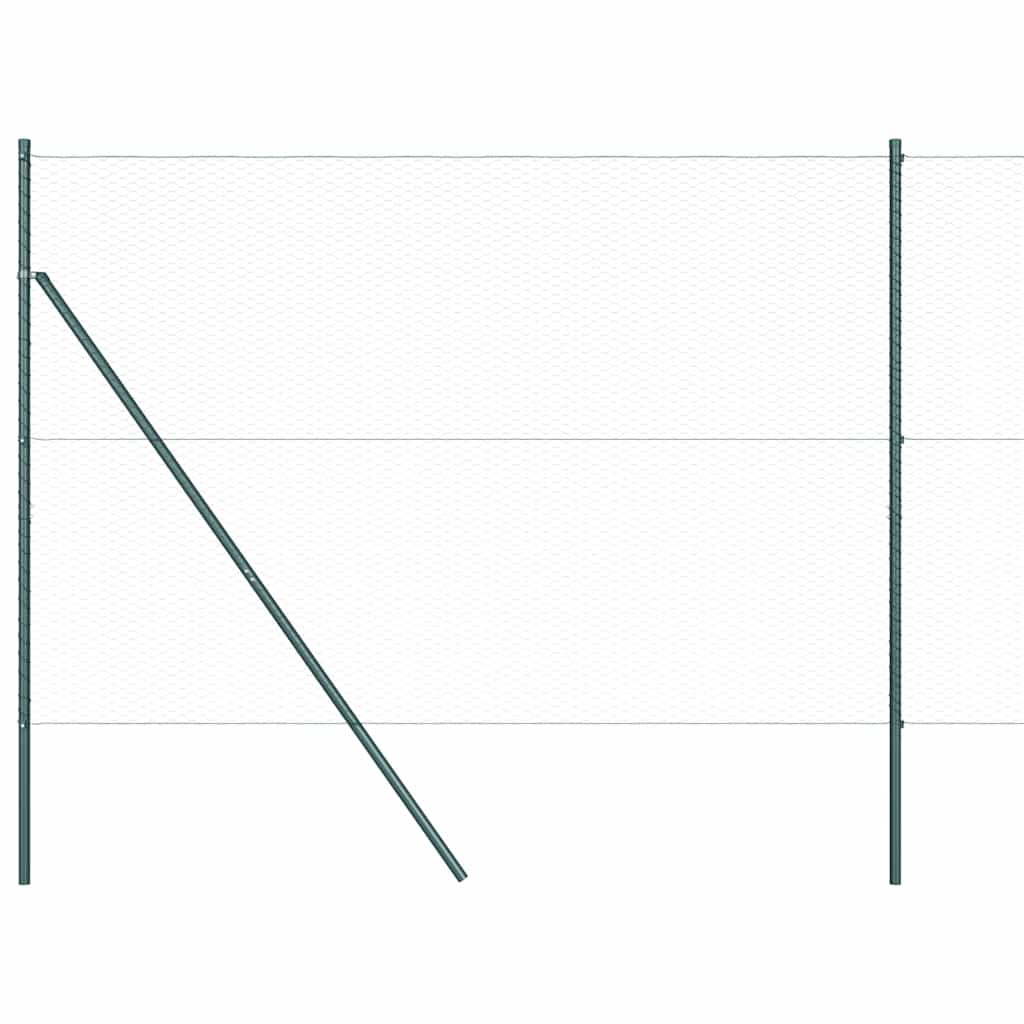 Zaun mit Pfosten Grün 1,6 x 10 m PVC-beschichteter Stahl